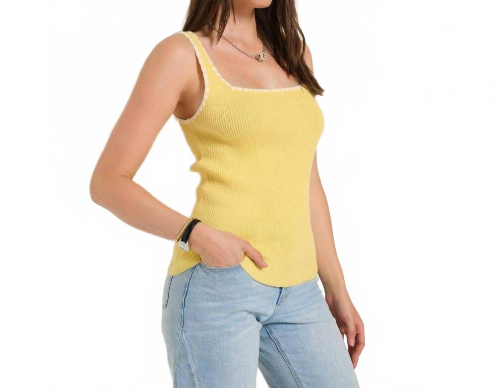 NEW SEVENTY EIGHT AND SUNNY women's shoreline whip stitch tank top in sunshine